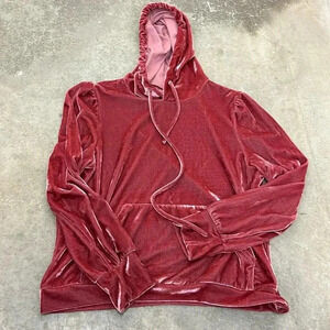 Greylin anthropologie velvet velour puff shoulder hoodie